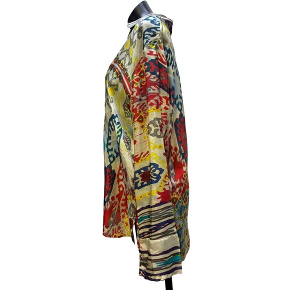 Johnny Was Silk Blouse  Multicolor Long Sleeve M - Picture 4 of 7